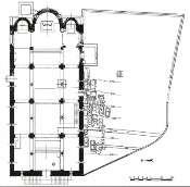 Montichiari, pieve di S. Pancrazio. Planimetria della chiesa e delle sepolture.