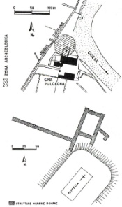 Montichiari, cascina Pulcagna
Resti di villa rustica romana.
(dis. P.Chiarini)